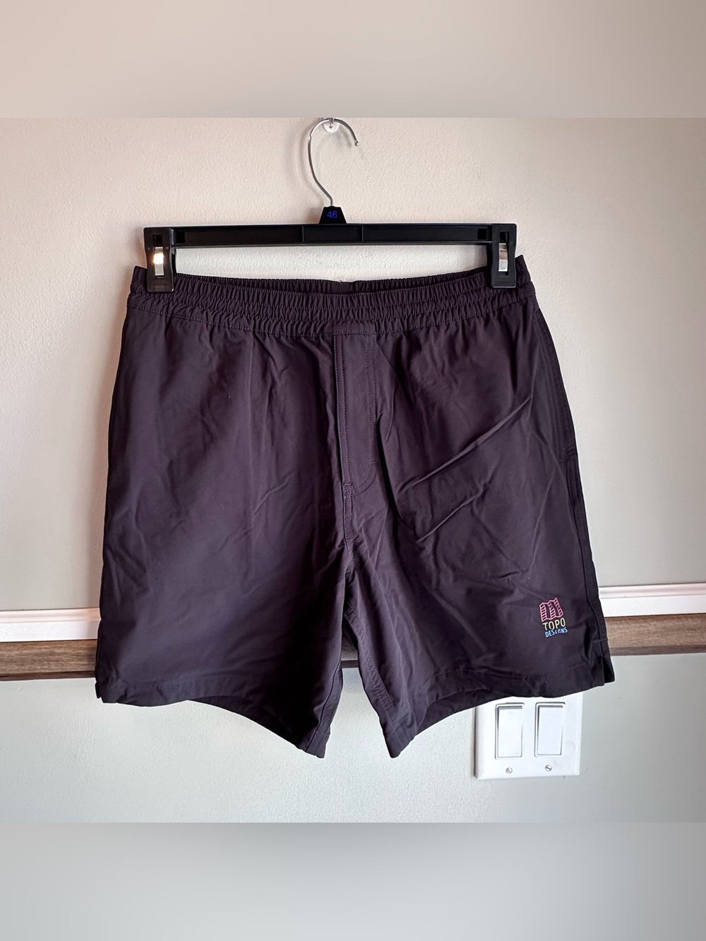 Topo Designs Global Unlined Nylon Shorts Drawstring Black